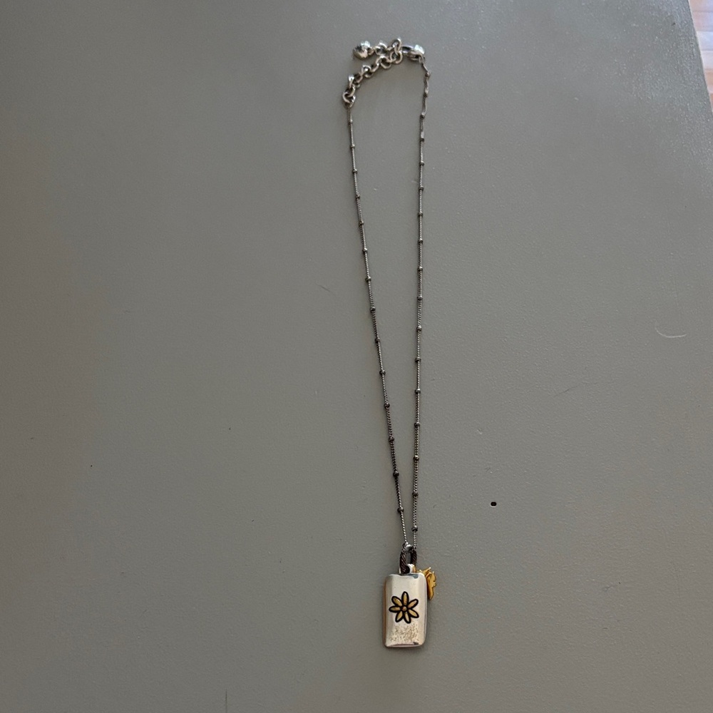 Brighton Silver Necklace with Gold Floral Accent